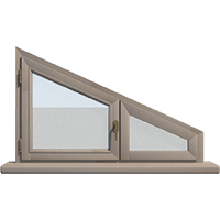 Деревянное окно – трапеция из лиственницы Модель 115 Береза